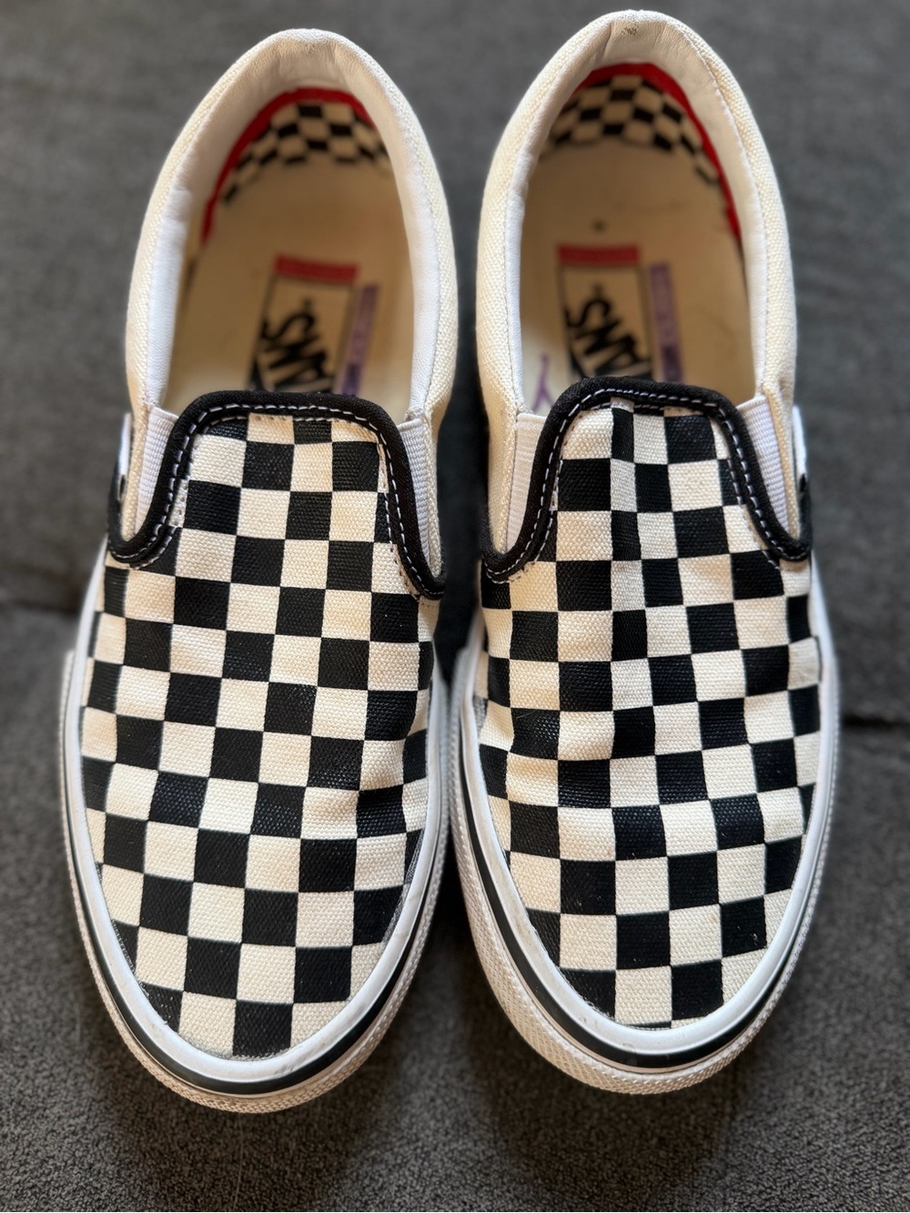 Vans Kids Checkerboard Slip-On Sneakers - Black & White